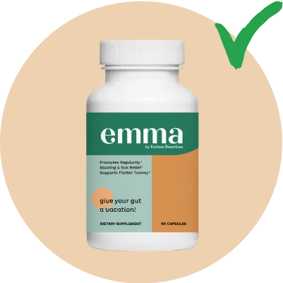 EmmaReleif supplement bottle with quality check mark