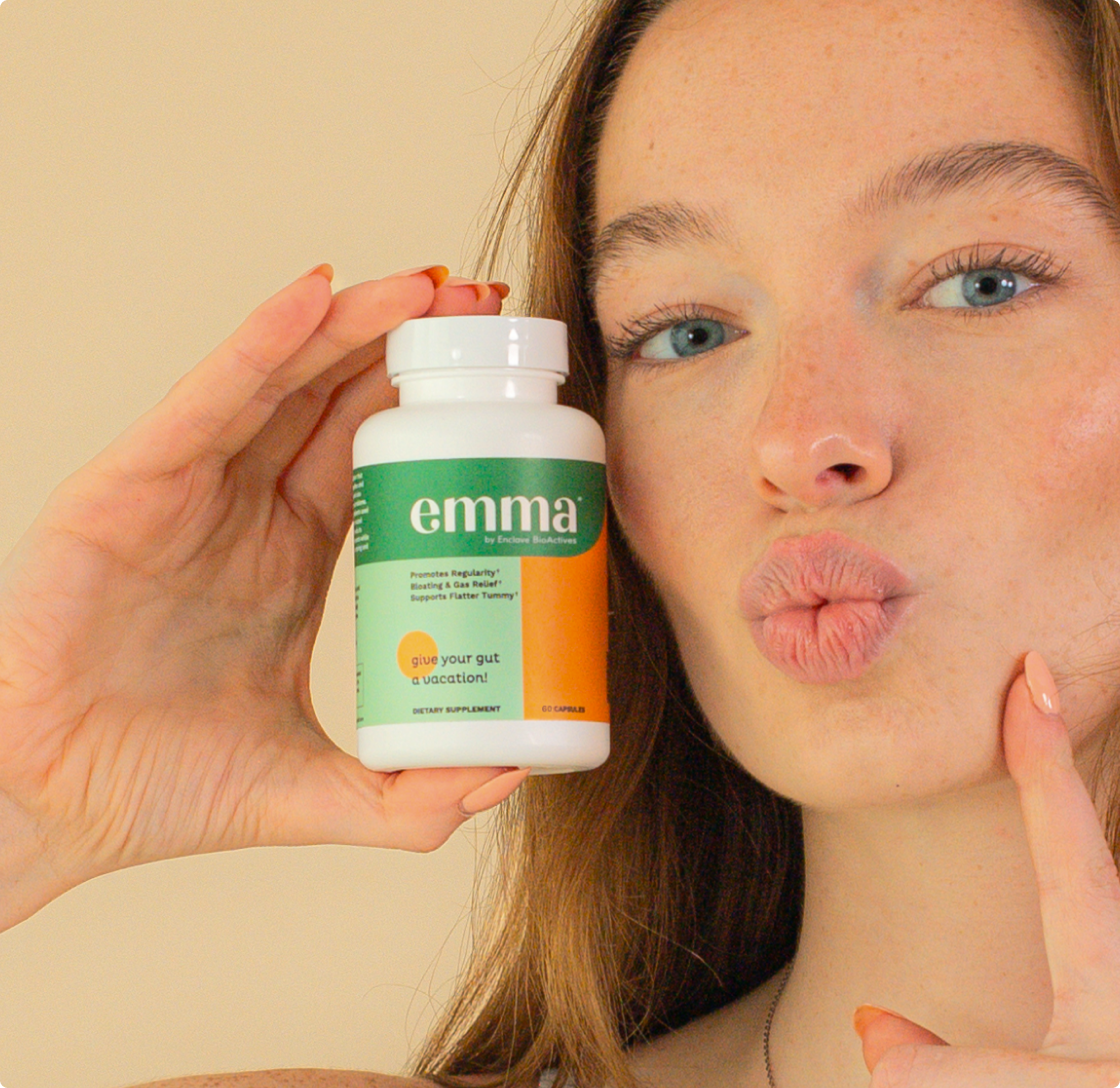 EmmaReleif natural digestive supplement close-up
